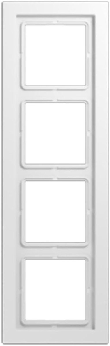 Afdekking 4-voudig frame - Wandframe afdekplaat - Wandcontactdozen monteren - Horizontaal en verticaal combineerbaar - 96 x 309 mm - Wit