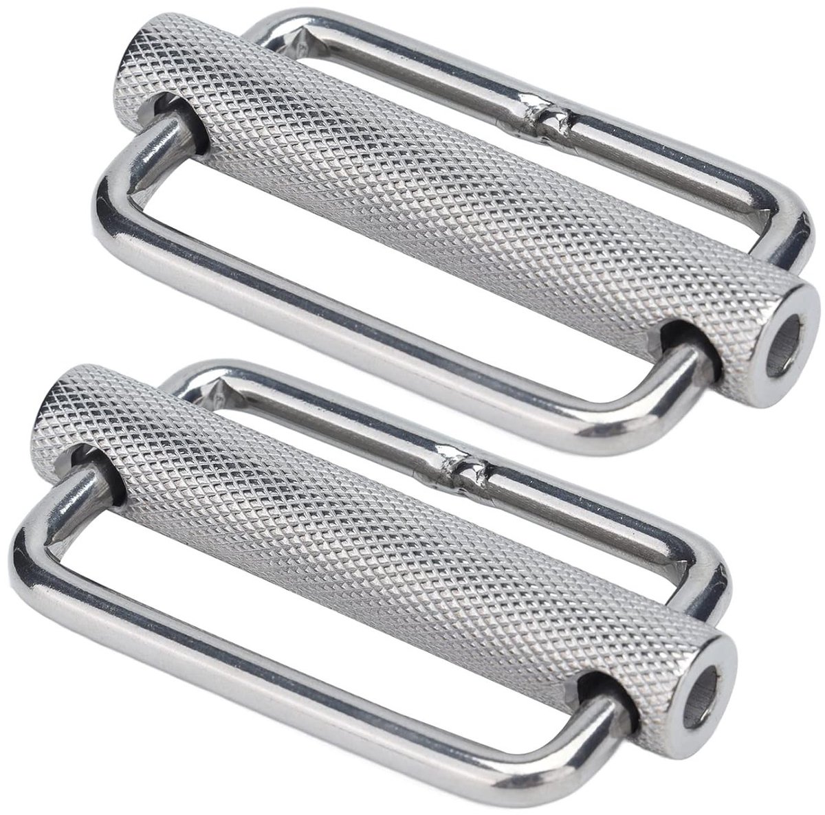 Set van 2 Verstelbare Riemgespen van Roestvrij Staal met Knurled Design voor Optimaal Comfort en Duurzaamheid