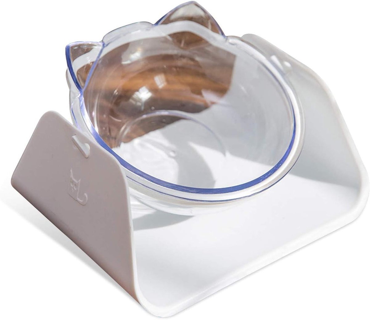 Kattenkom Verhoogd - Voerbak Waterbak - Comfortabel Eten - Ondiepe Kom - 250 Gram - Wit
