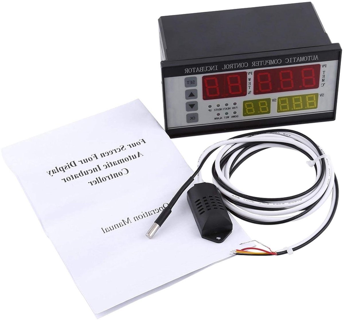 Incubator Controller - Broedmachine Thermostaat - Eieren Broeden - Automatische Temperatuur Vochtigheid - 16 x 8.8 x 7.9 cm - Zwart
