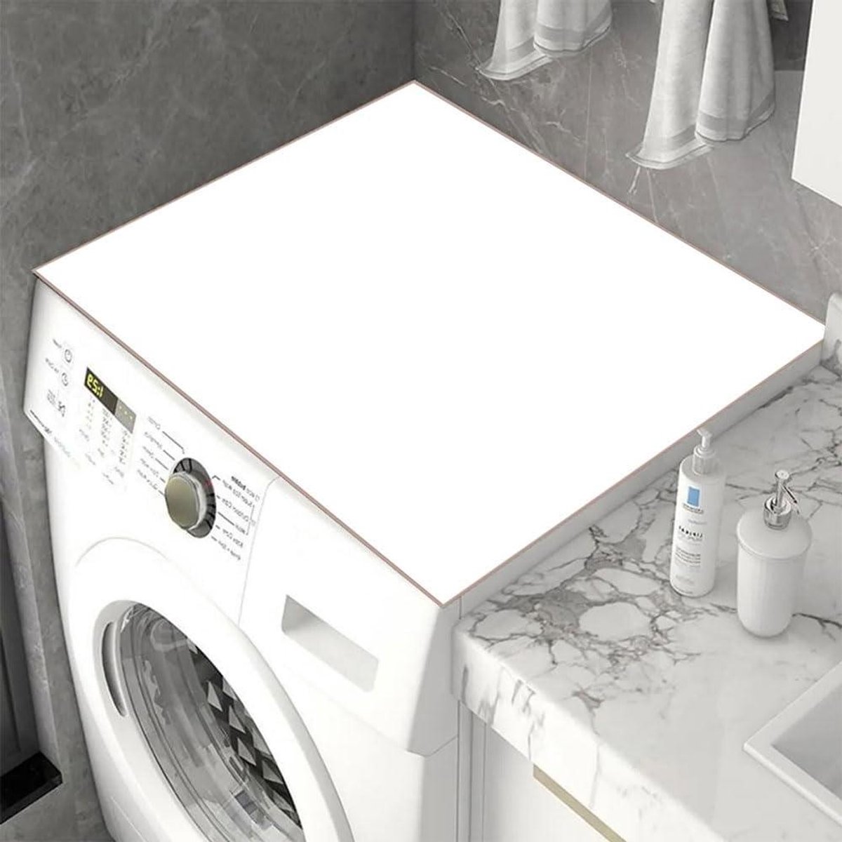 Beschermmat Wasmachine - Drogerhoes Absorberend - Apparaten Beschermen - Antislip Bodem - 60 x 60 cm - Wit