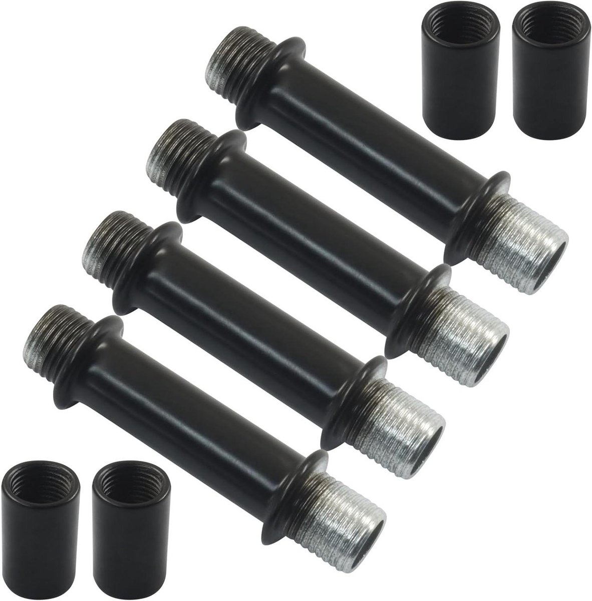 Lamp Steel Kit - Verlengstang Licht - Lamp Reparatie - Holle Constructie - 50 mm - Zwart