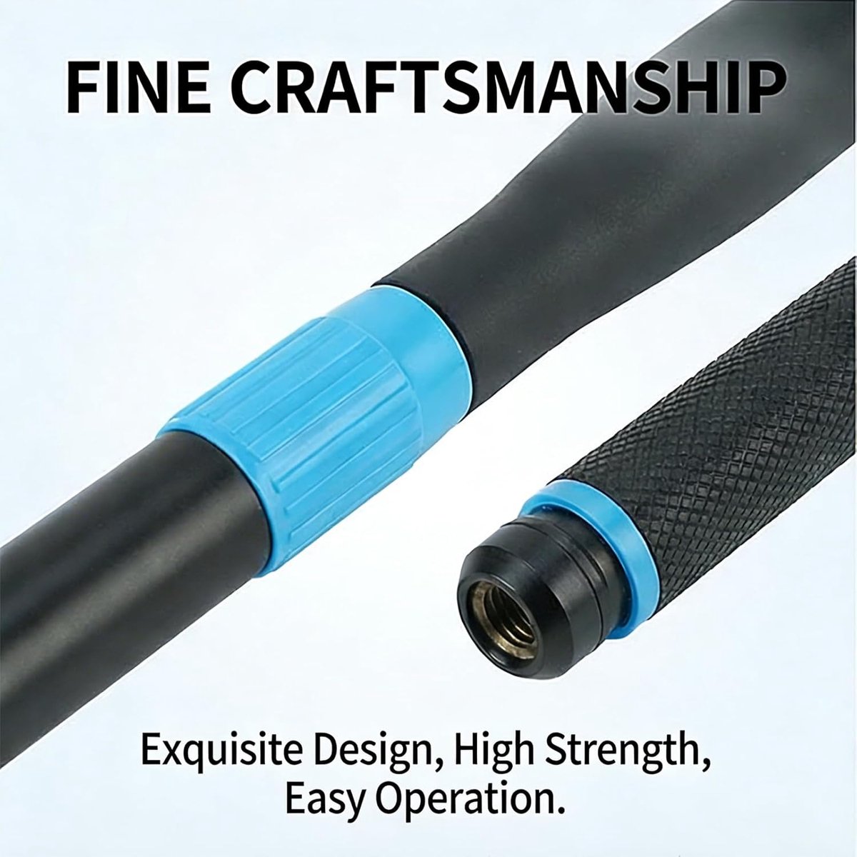 Biljart Extensie Cue - Pool Keu Verlengstuk - Bereik Vergroten - Telescopisch Verstelbaar - 73-104 cm - Zwart Blauw