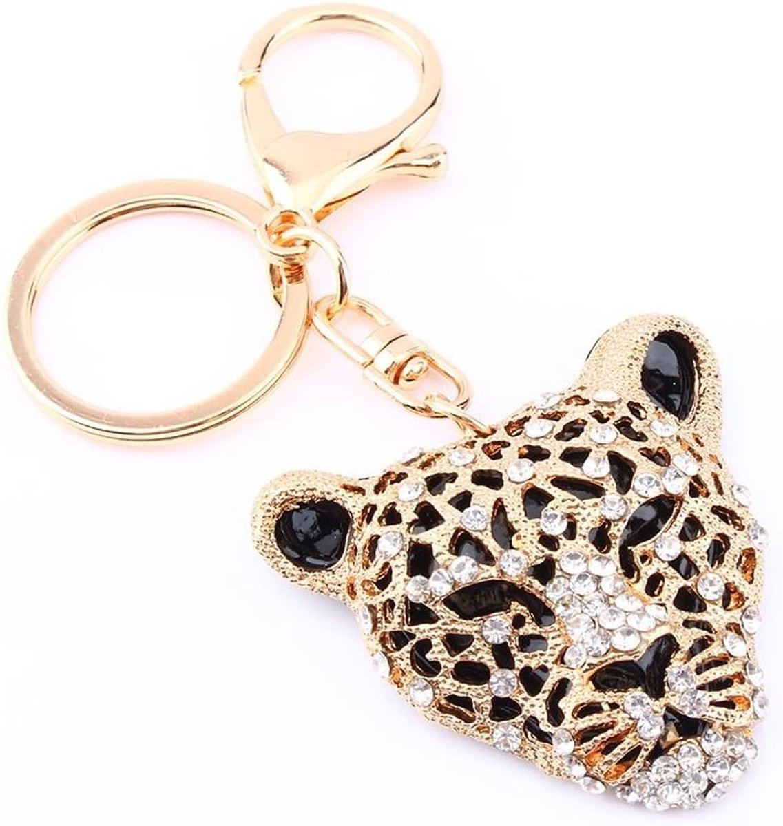 Leopard Sleutelhanger met Bling Decoratie voor Handtas of Portemonnee - Uniek Cadeau voor Dierenliefhebbers en Modebewuste Vrouwen