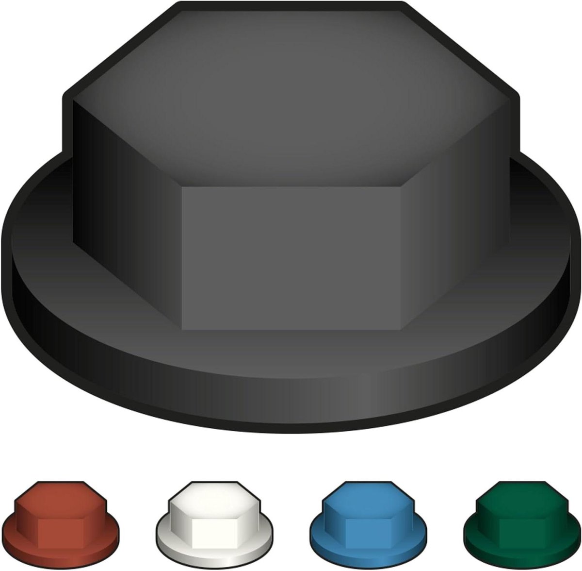 Beschermdoppen Schroeven - Kunststof Kappen Moeren - Schroeven Afdekken - Zeskant Vorm - 8 mm - Grijs