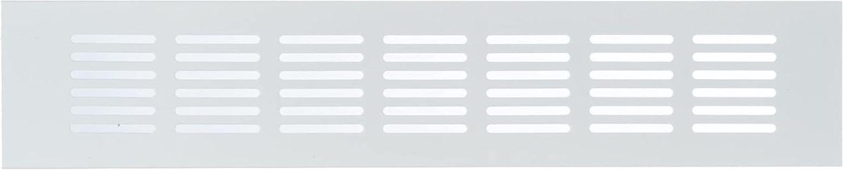 Ventilatierooster Aluminium - Rooster Ventilatieplaat - Luchtcirculatie Bevorderen - Met Twee Steunen - 300x60mm - Wit