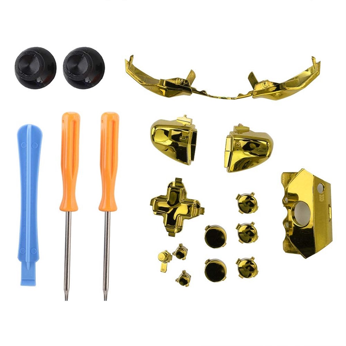 ONF3 - Kleurrijke knoppen - Vervangende controller knoppen - Goud - Game accessoires - Optimaliseer jouw Xbox One controller - Geschikt voor Xbo...