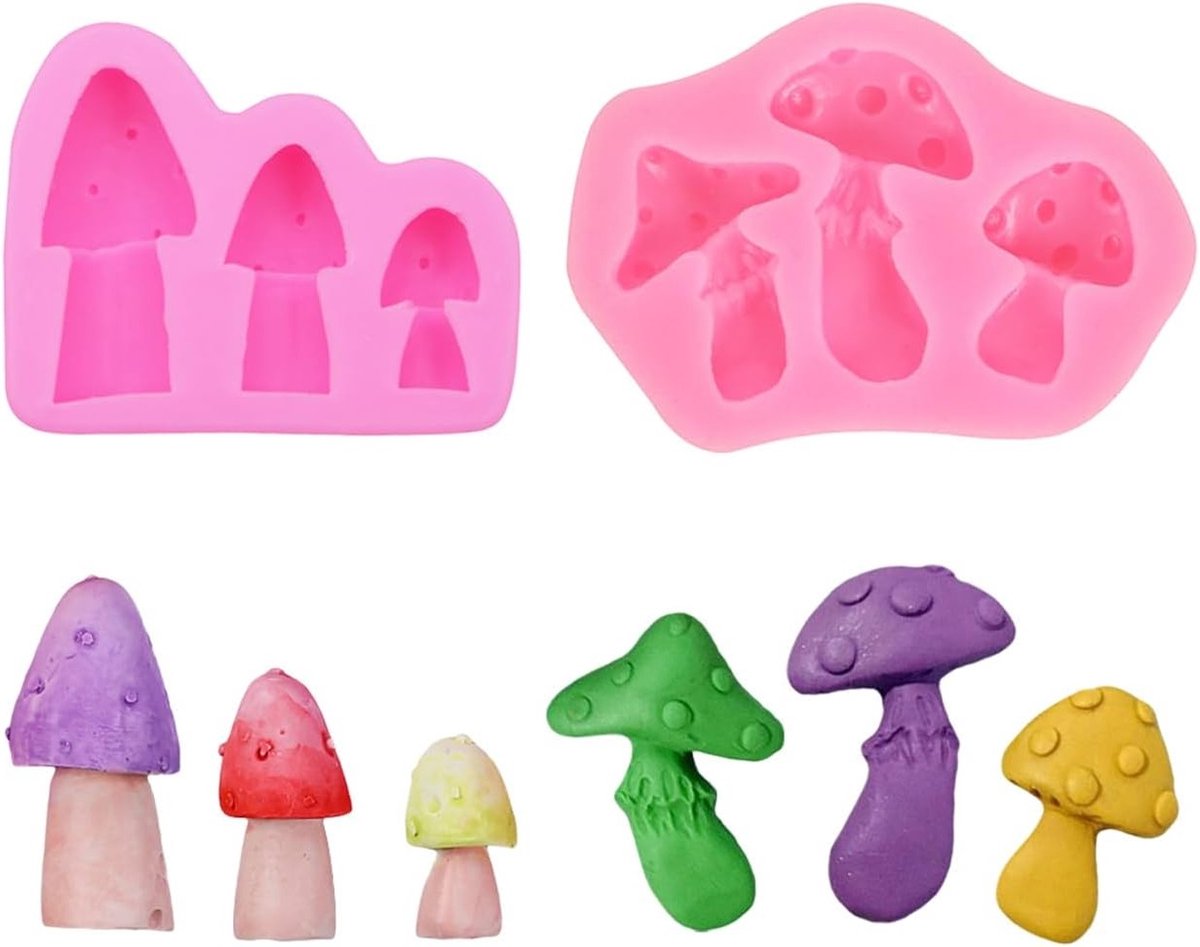 3D Paddenstoel Silicone Mallen voor Taart, Cupcakes en Chocolade - Bakaccessoires voor Creatieve Decoratie en Fudge Maken