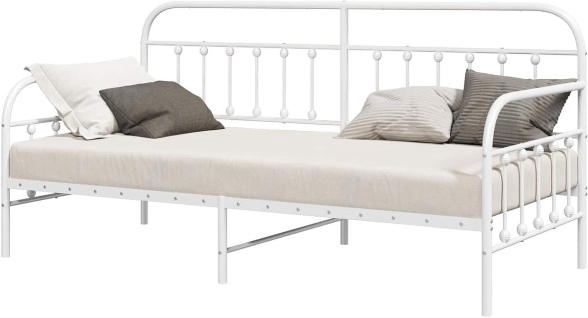 Daybed Frame - Bank Bed - Ruimte Besparen - Dubbele Functionaliteit - 100 x 200 cm - Wit