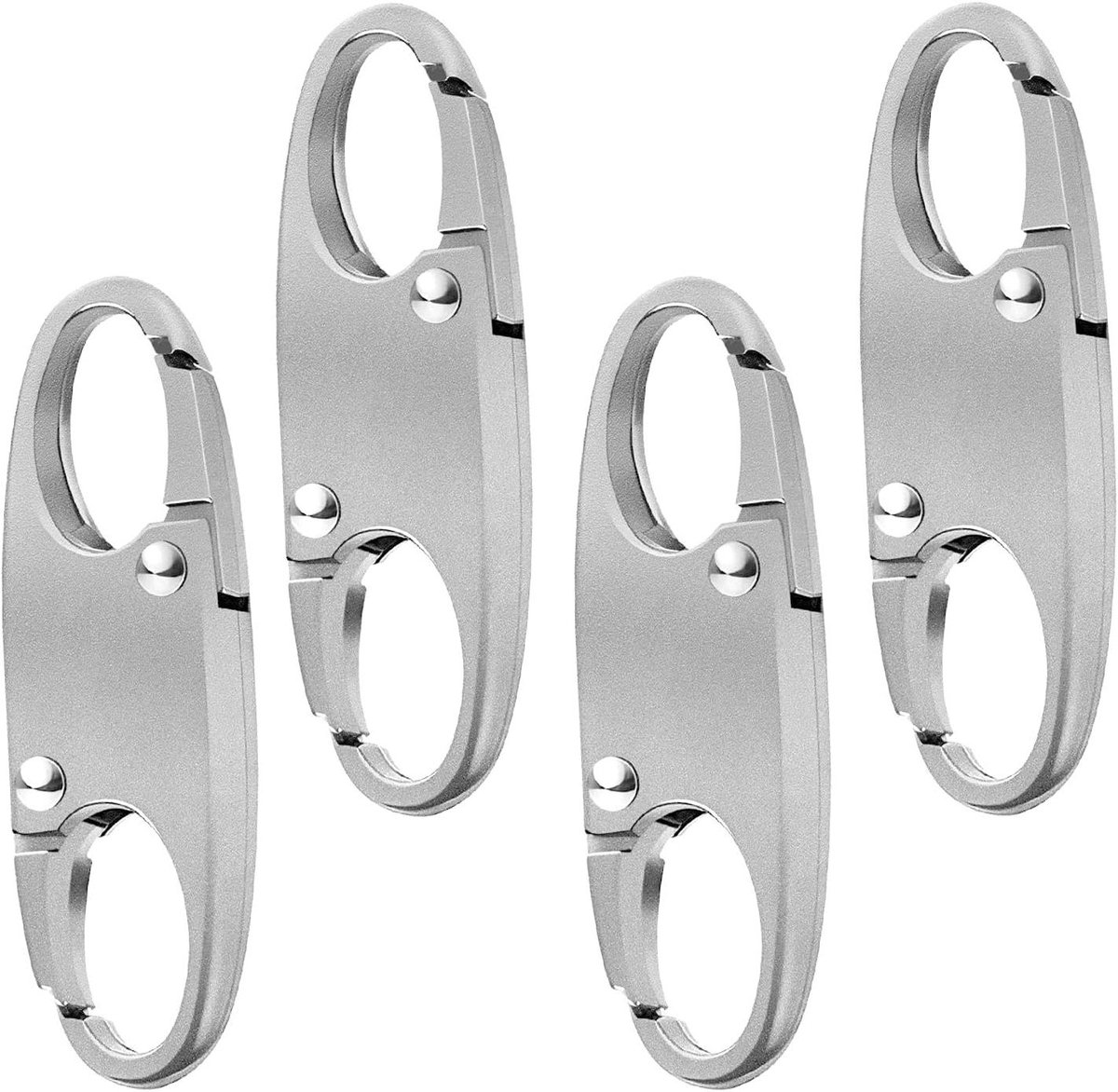 Rits Clips - Rits Sluitingen - Bagage Beveiligen - Dubbele Opening - 4 stuks - Zilver