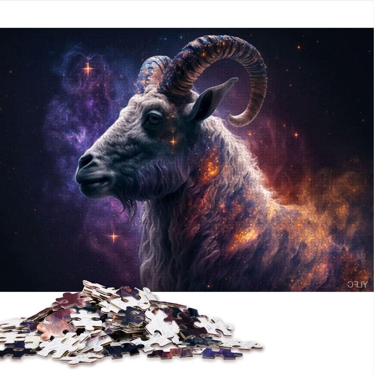 Houten Puzzel - Dierenpuzzel Geiten - Ontspanning en Cognitie - Uniek Gesneden Stukjes - 50x75 cm 1000 Stukjes - Multi