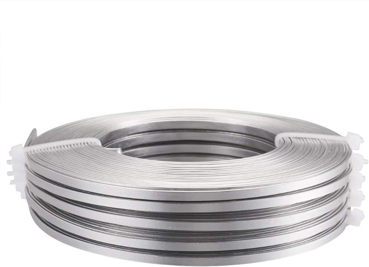 Aluminium Platte Draad - Metaaldraad Sieraden - Sieraden Maken - Flexibel en Buigzaam - 25 Meter - Zilver