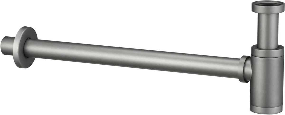 Ronde Sifon - Afvoerplug Bodem - Badkamer Reinigen - Afneembare Bodem - 110 mm hoogte - Mat grijs