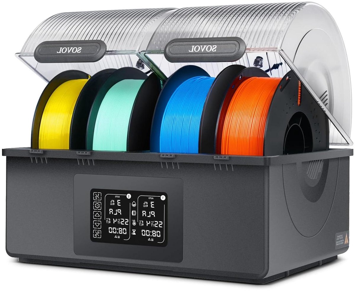 Filament Drogerbox - 3D Printer Filament Opslag - Filamenten Drogen - Dubbele Verwarmingkamers - 4 Spoelen 1kg - Wit