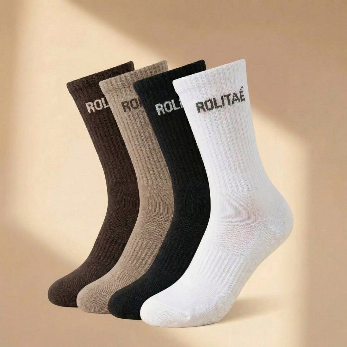Rolitaé Yoga & Pilatessokken 4-Pack | Classic | 4 Paar Anti-Slip Gripsokken | Maat 39-42
