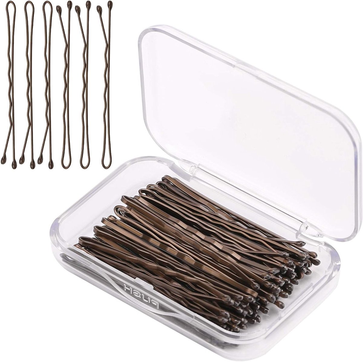 50 Stuks Haarspeldenset met Veilige Haarclips voor Vrouwen, Meisjes en Kappers (Bruin) - Perfect voor Haarstyling, Accessoires en Professioneel Gebruik