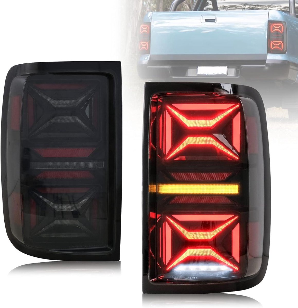 LED Achterlichten - Achterlampen Set - Pickup Verfraaien - Sequentiële Richtingaanwijzer - 43 x 315 x 301 cm - Zwart