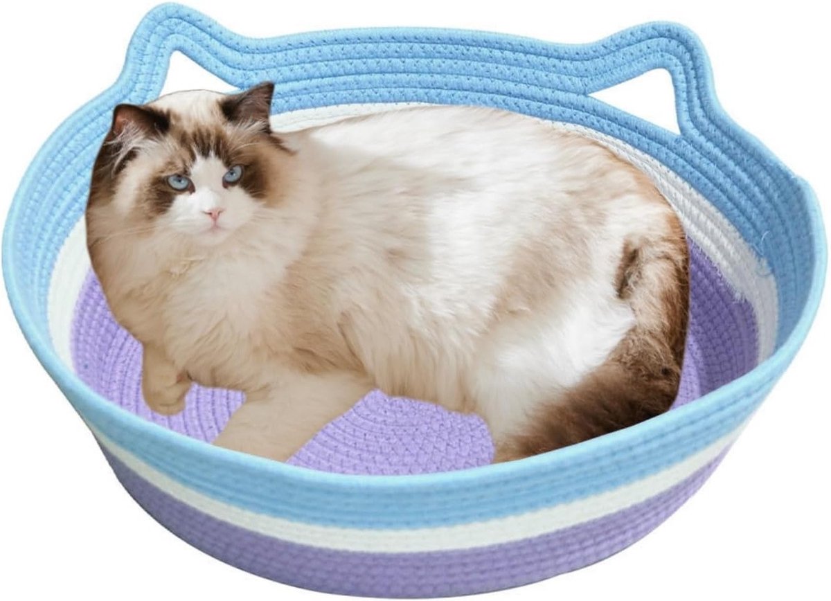 Comfortabel Kattenbed voor Binnen, Wasbaar en Gemaakt van Katoen, Gezellig Dierenbed voor Honden en Katten, Perfect voor Slapen en Relaxen