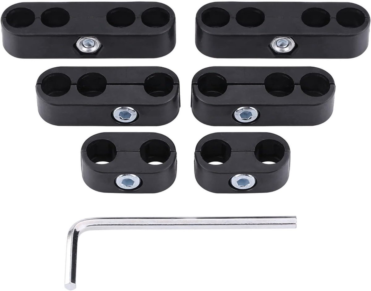 Draadseparatoren voor ontstekingssystemen, bougiekabels en kabelhouders - Zwart, 7 mm en 8 mm