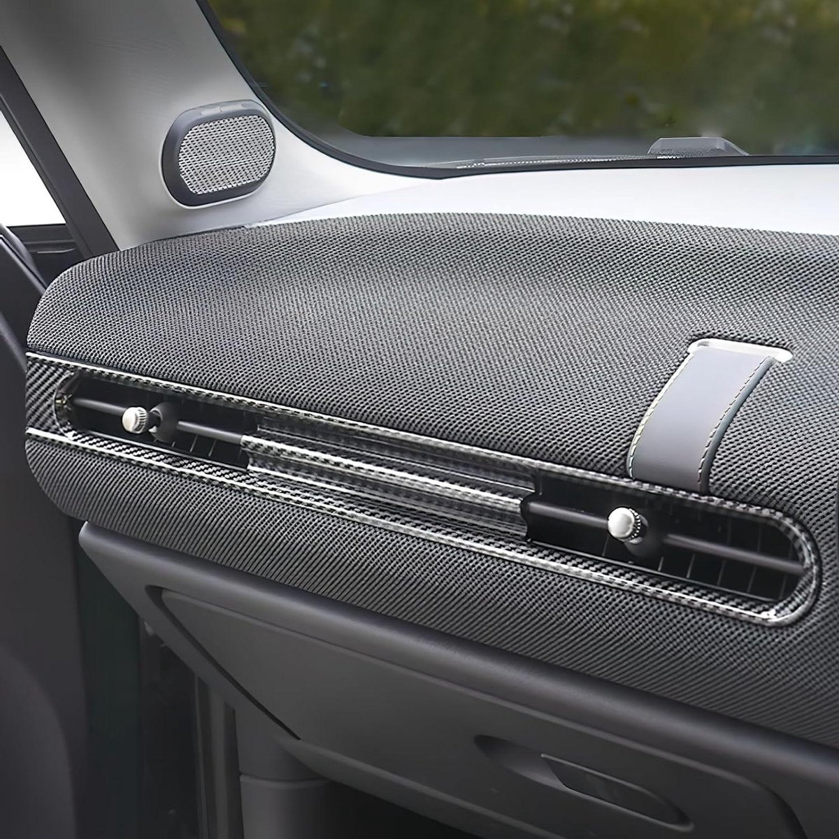 Auto Interieur Set - Middenconsole Accessoires - Mini Cooper Styling - ABS Koolstofvezel Look - 3 Stuks - Zwart
