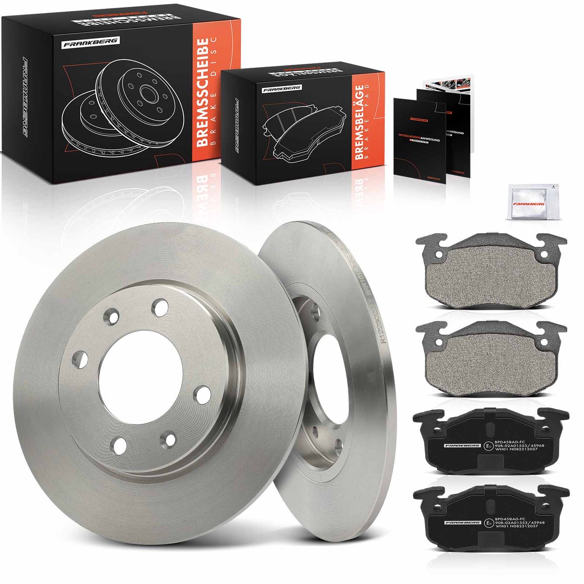 Frankberg 2x Remschijven 4x Remblokken Achteras voor Citroën