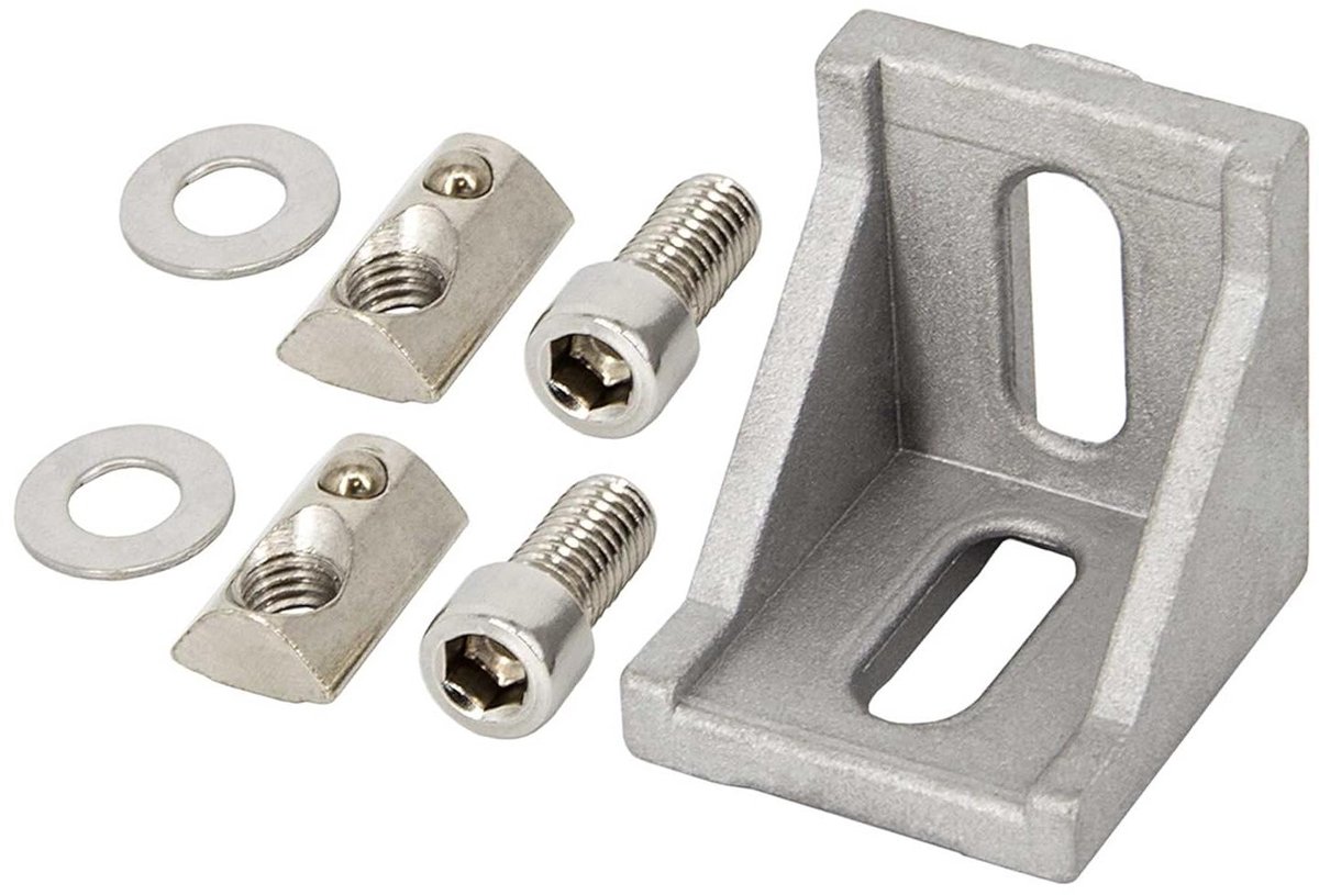 Aluminium Hoekverbinder - Hoekmontagebeugel Steunprofiel - Profielconstructies Bouwen - Gegoten Aluminium Constructie - 39x39x35 mm - Zilver
