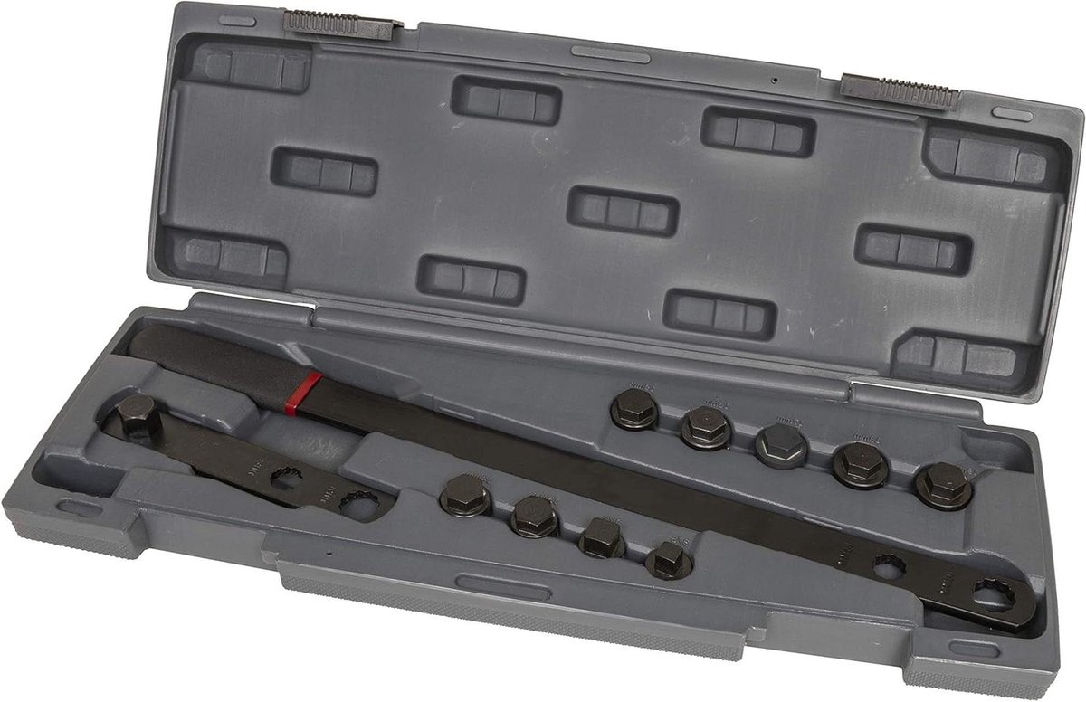 Serpentijnriem Tool Kit - Poelie Tool Set - Riemen Vervangen - Ingebouwde Sockets - 11 Stuks - Zilver