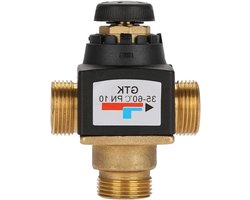 Drie-Weg Thermostatische Mengkraan van Messing met Mannelijke Aansluitingen voor Zonneboiler en Warm Water Systemen