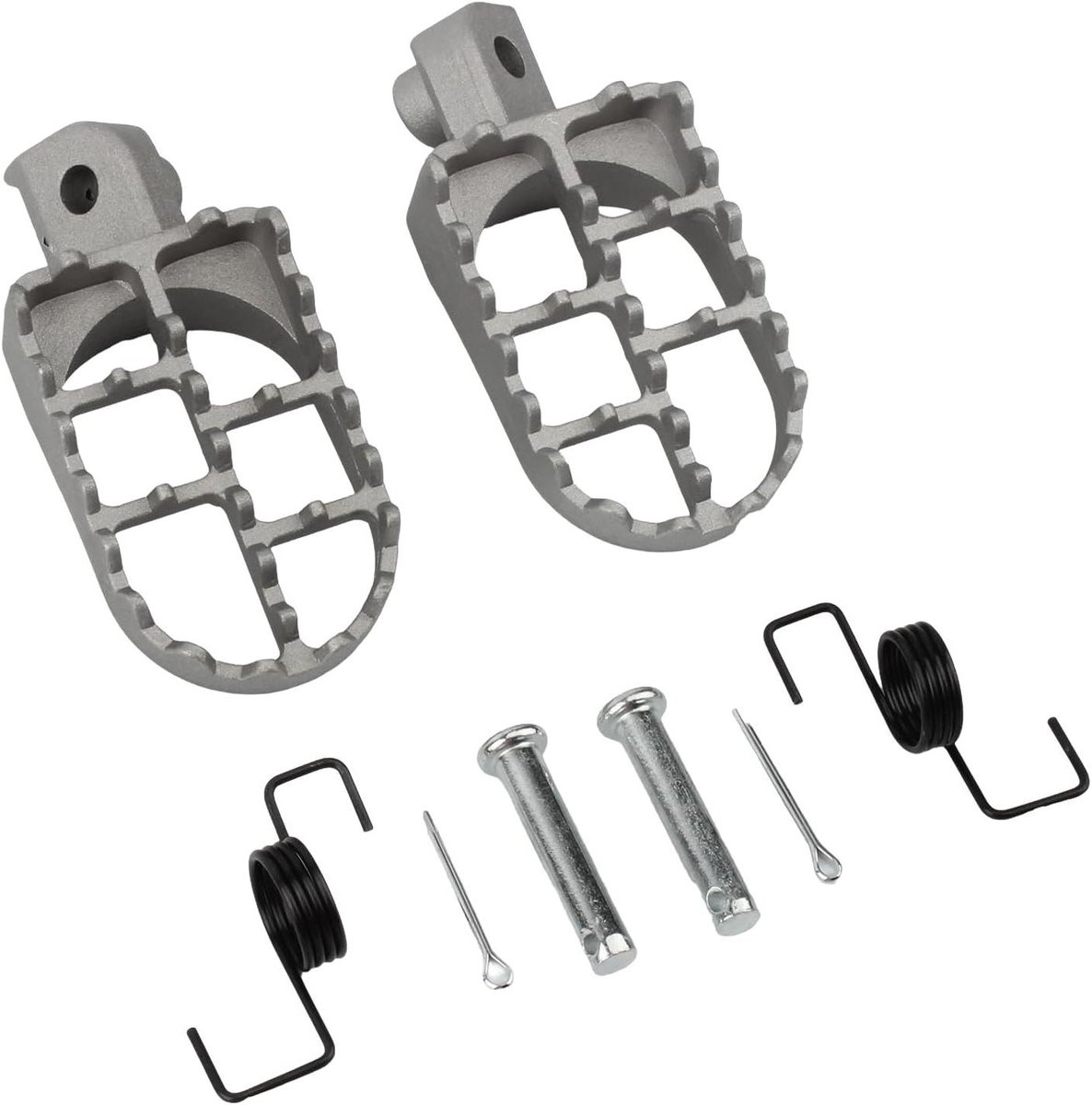 Voetsteunen Motorfiets - Voetsteunen Dirtbike - Veilig Rijden - Antislip Tanden - 8mm Montagegat - Zilver