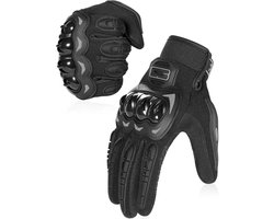 EXCITAT Motorhandschoenen - Volledige vinger touchscreen handschoenen - Geschikt voor motorraces, ATV, bergbeklimmen, jagen, motorcross en andere buitensporten - Zwart - Maat M - 1 paar