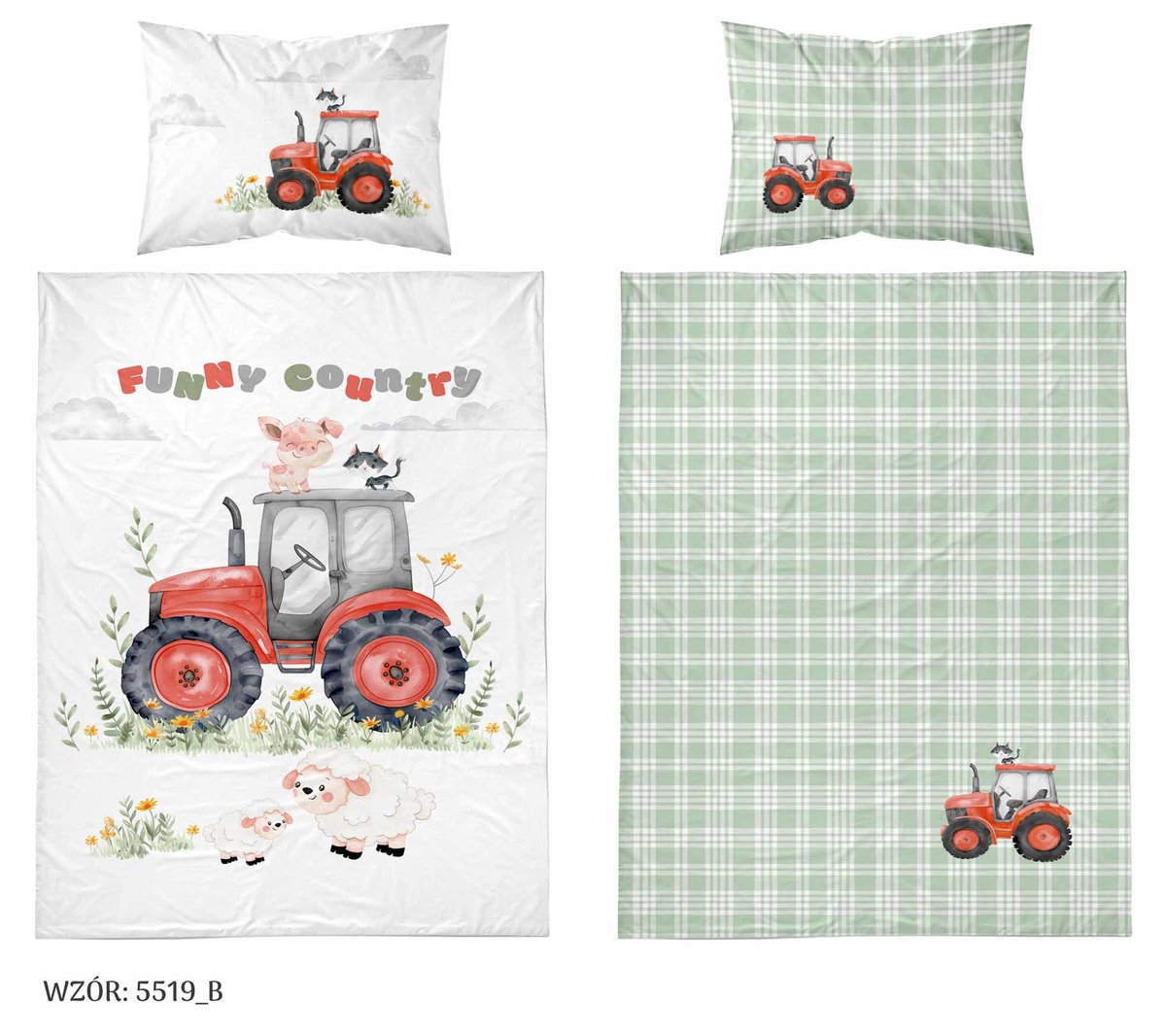 Tractor Dekbedovertrek Junior Traktortje Rood 100x135cm Trekker KATOEN