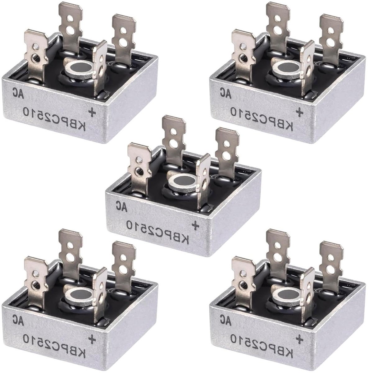 Bruggelijkrichter Diode - Gelijkrichter Diode - Stroom Omzetten - Hoge Temperatuur Bestendig - 25 A 1000 V - Zilver