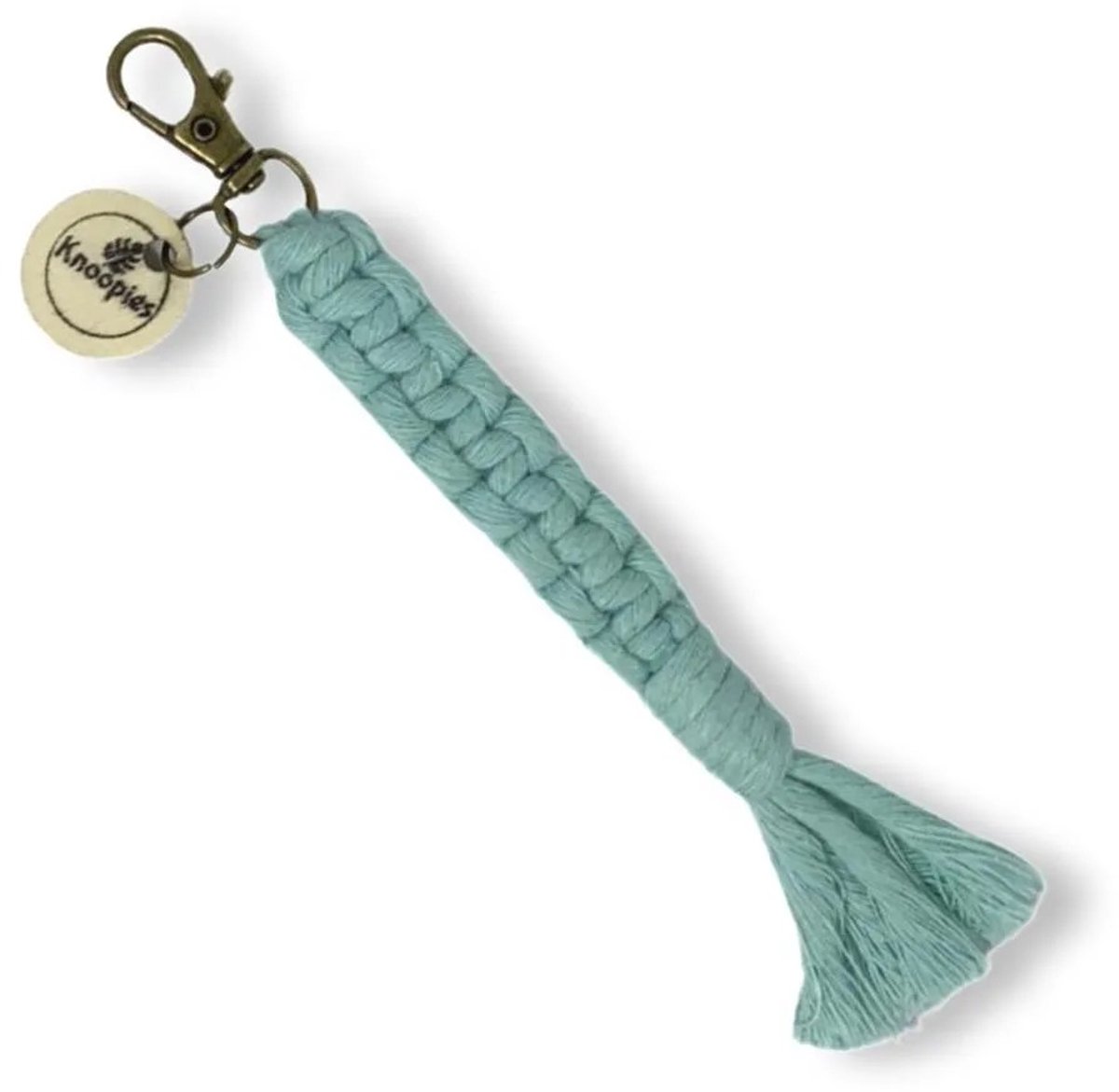 Macramé Sleutelhanger - Square Knots - Turquoise - Katoenkoord - Prijs per Stuk - Inclusief Verzendkosten