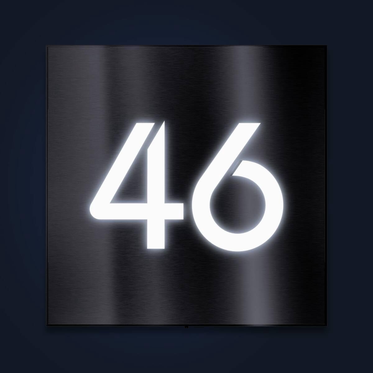 Verlicht Huisnummer - Nummerbord LED - Façade Verfraaiing - Vervaardigd V2A Staal - 20x20cm - Roestvrij Staal