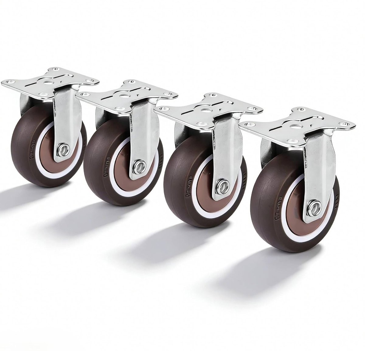 Verwijderbare 2 Inch TPE Rubber Stoelwielen met Geluiddemping - Set van 4 Stuks voor Vaste Stoelen en Meubels