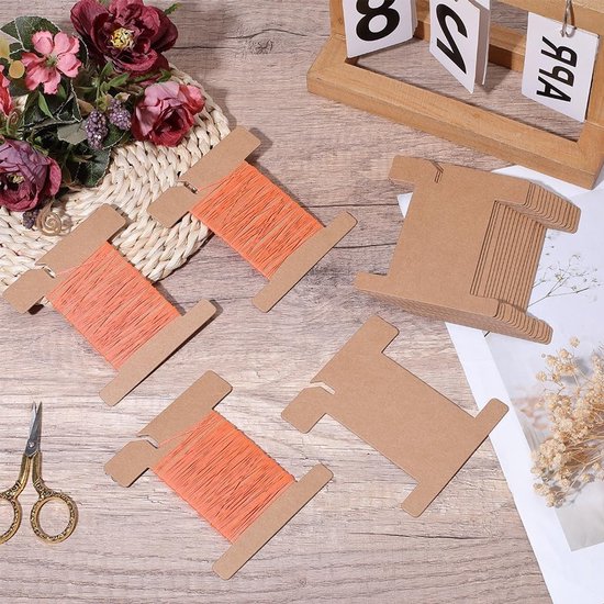 100 Stuks Papieren Spoelen voor Lint Opslag - Kartonnen Garen Houder en Organizer voor Borduurzijde, Weven en DIY Crafting Benodigdheden — afbeelding 3