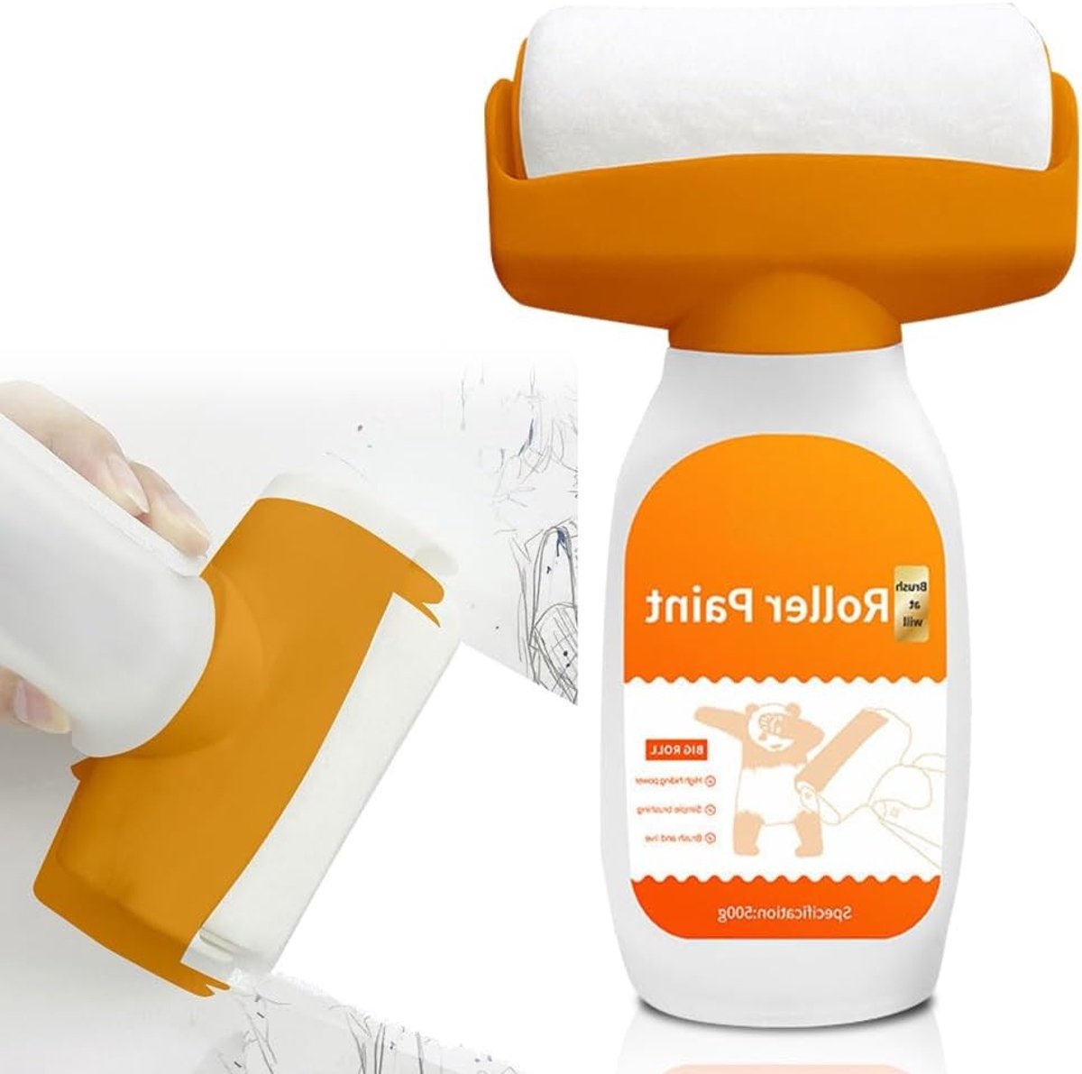 Muurherstelverf Roller met 500g Verf, Perfect voor Muurreparaties, Inclusief Kwast en Plamuurmiddel