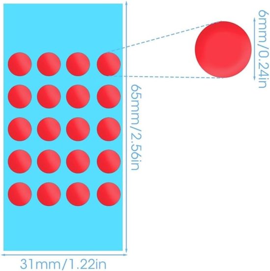 Muis Voetjes - Glijders Stickers - Soepel Gamen - Zelfklevend Teflon - 6mm Rond - Rood — afbeelding 5