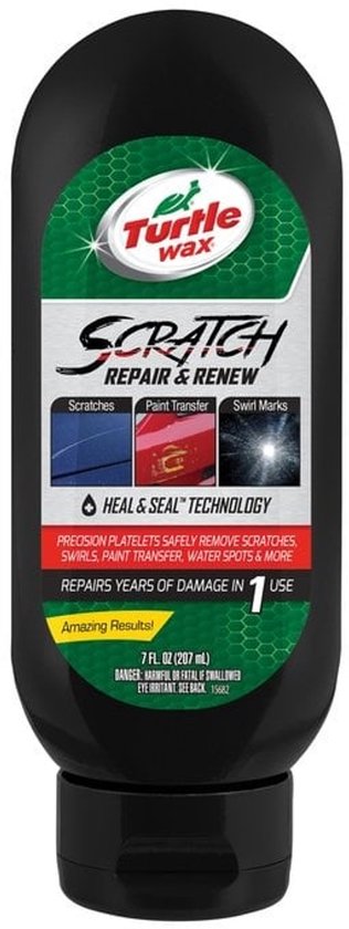Turtle Wax Scratch Repair & Renew – Verwijdert kleine krassen en wervelingen – Herstelt glans – Voor alle lakken - Handmatig of machinaal - 207 ml