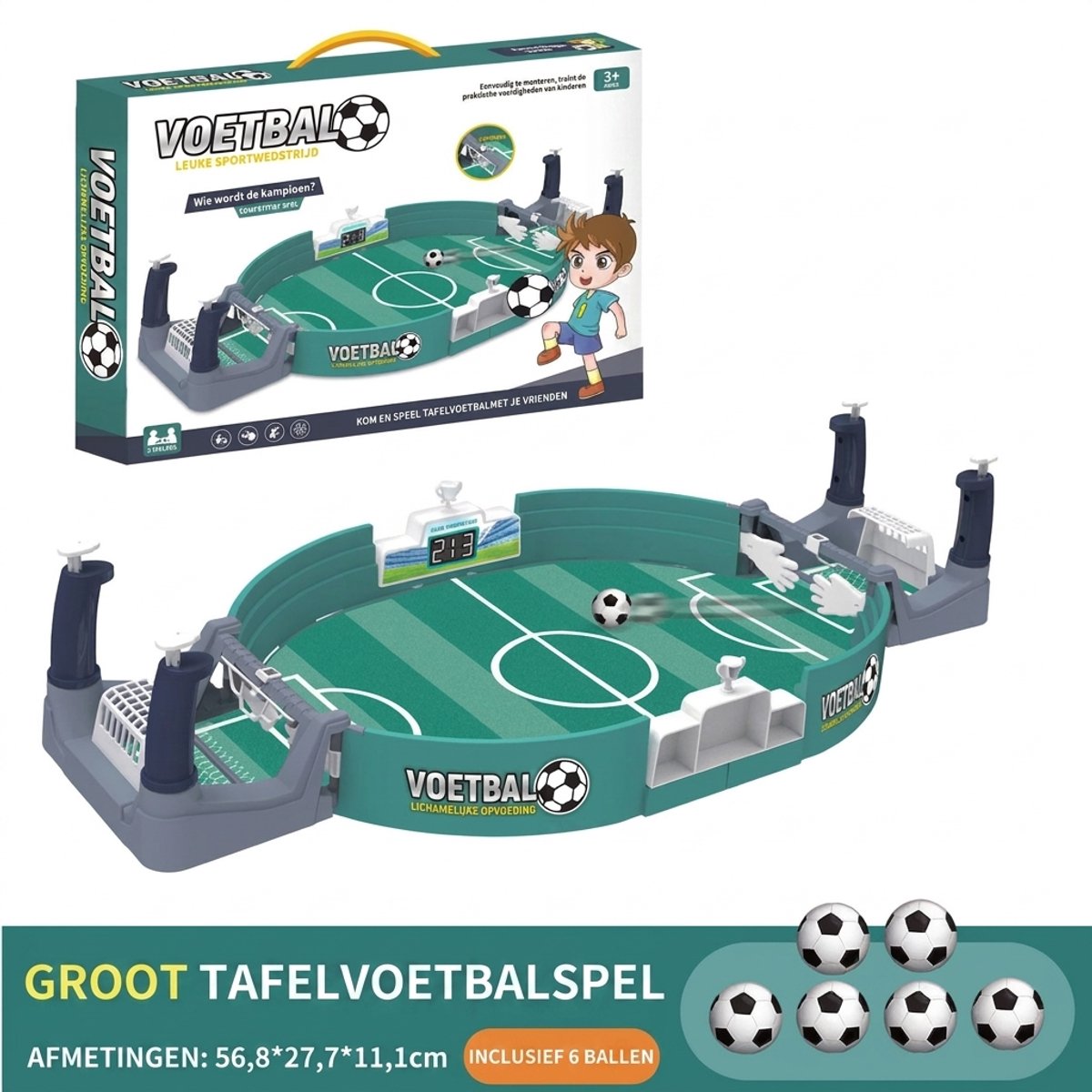 Ryoudavell - Tafelvoetbal voor kinderen - Vermaakspeelgoed (6 ballen) * 1 stuk