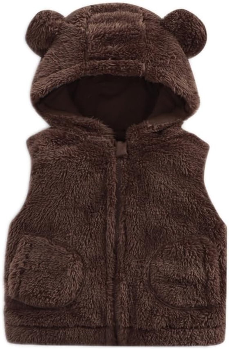 Winter Fluffy Kinder Vest voor Jongens en Meisjes - Mouwloos Hooded Jacket voor Koude Dagen