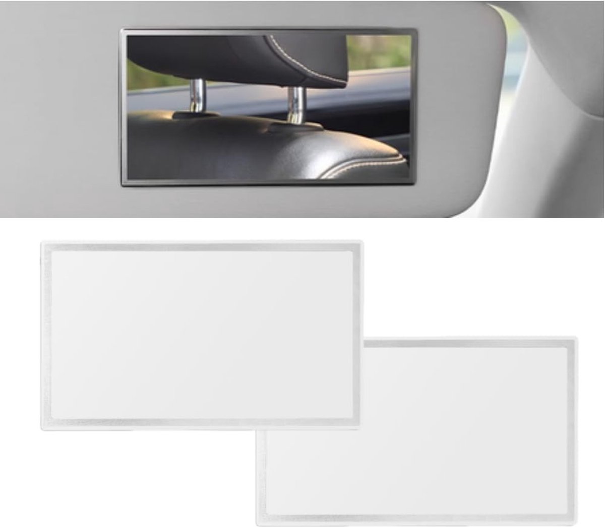 Auto Make-upspiegel Set van 2 voor Zonneklep - Zelfklevend, Compact en Duurzaam