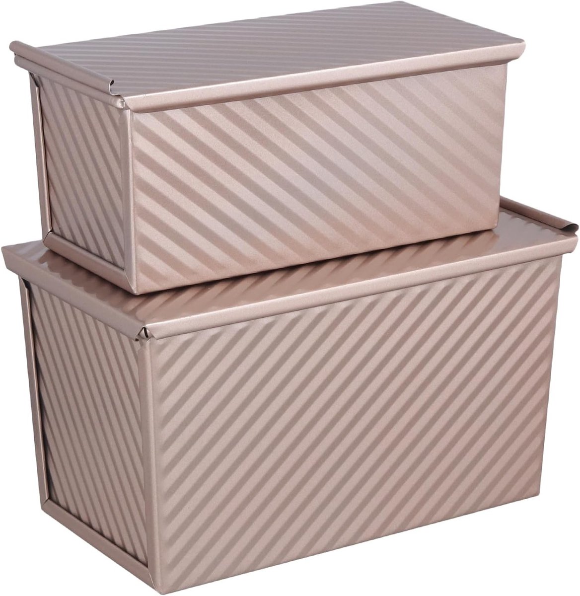 Set van 2 Broodbakvormen met Deksel - Ideaal voor Toastbrood, Cake en Meer - Koolstofstaal