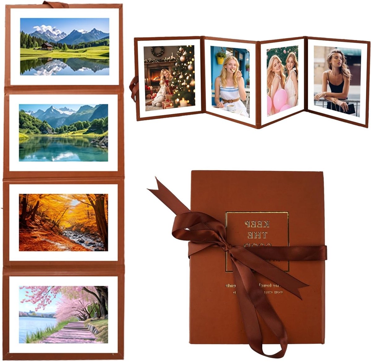 Fotoalbum 10 x 15 cm met 4 pagina's - Lege zelfklevende bladen voor DIY scrapbooking, huwelijksplanning en reisdagboeken