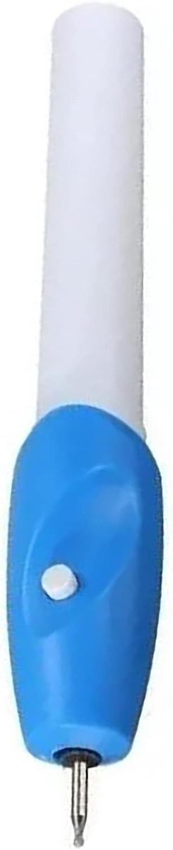 Elektrische Graveerpen - Graveerapparaat Handgereedschap - Doe-het-zelf projecten - Draadloos Ontwerp - 19 cm - Blauw Wit