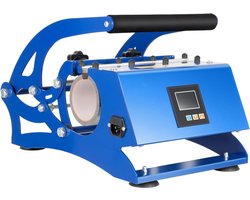 Beker Pers - Hittepers Mokken - Sublimatie Printen - 5 Verwisselbare Onderzetters - 8-30 oz - Blauw Zwart