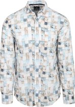 State Of Art Overhemd Print Blauw - Maat L - Heren - Overhemden Casual