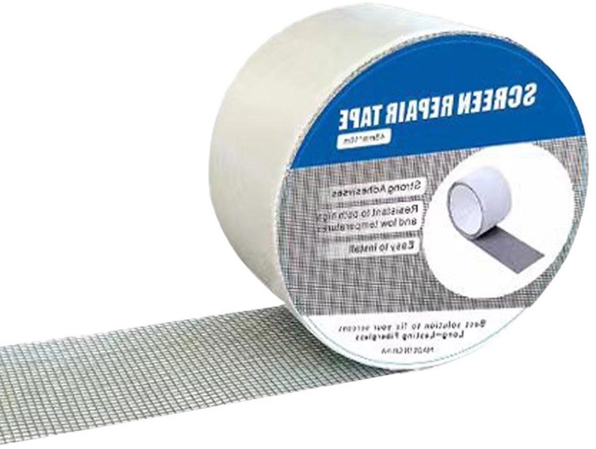 Reparatietape voor Vliegenhorren 10M X 48MM - Sterk Zelfklevend Glasvezel voor Ramen, Muskietennetten en Campers
