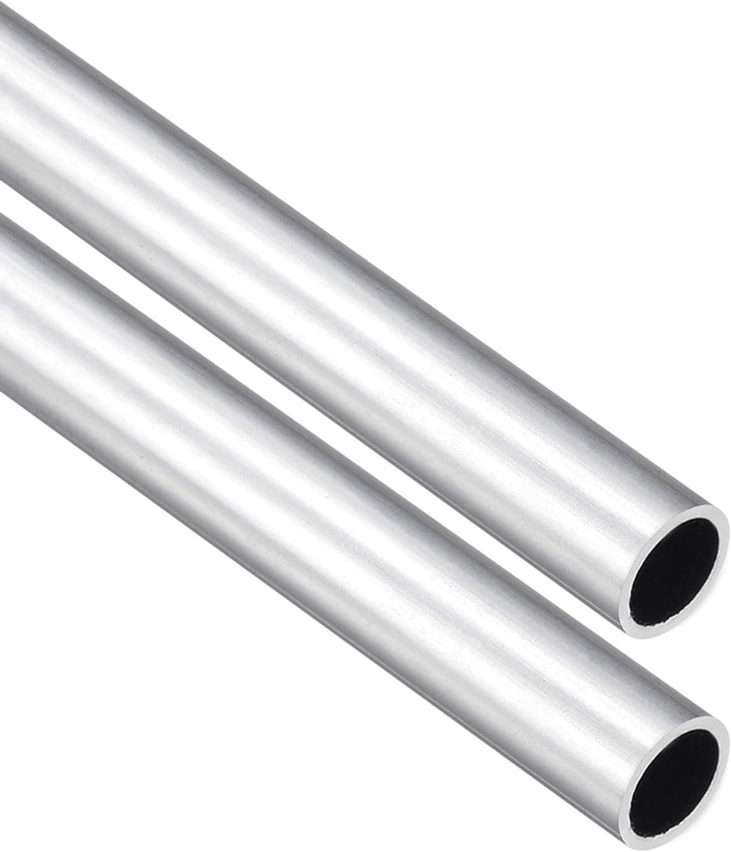 2Pack 10mm OD x 8mm ID 6063 Aluminium Ronde Buizen 300mm Lengte voor Machinebouw, Constructie en DIY Projecten