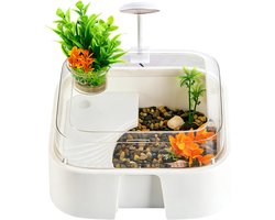 Reptielen Verblijf - Terrarium Kit - Voor Schildpadden - Met Zonneplatform - 30x26x16 cm